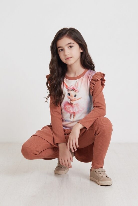 Pūderrozā samta auduma kleita .Zaķītis balerīna. Legingi ,116.,122.izm.