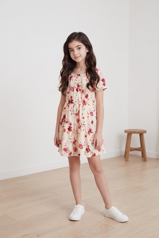 Puķaina ,plāna vasaras kleita meitenēm.80-146.izm.