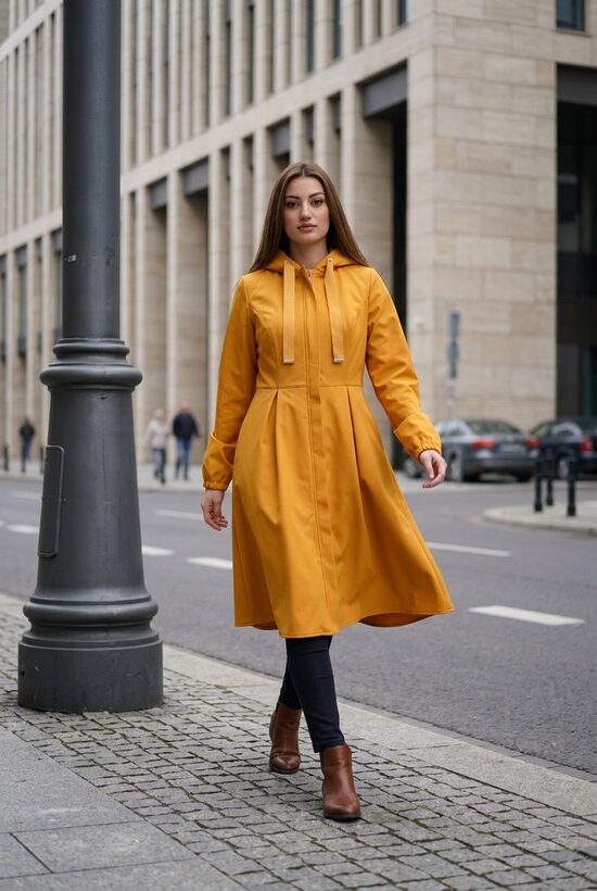 Sotshell mētelis dzeltenā krāsā. M izm.