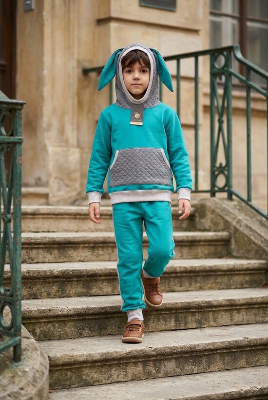 Bērnu džemperis ar kapuci. Zaķis .Legingi bērniem.86-128.izm.