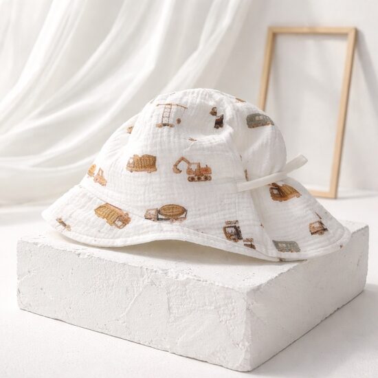 Vasaras cepure zēniem no muslīna auduma.