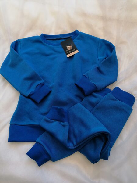 Zils kokvilnas trikotāžas džemperis un legingi.74-134.izm.