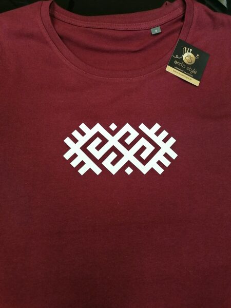 Krustotais zalktis.Bordo t krekls sievietēm.XS.,S.M.L.XL.XXL.